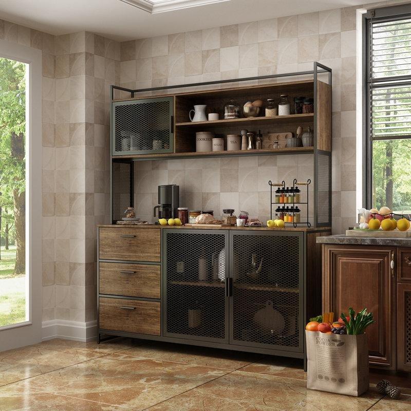 Kahverengi Ahşap 174 cm Çok Amaçlı Dolap - 93070