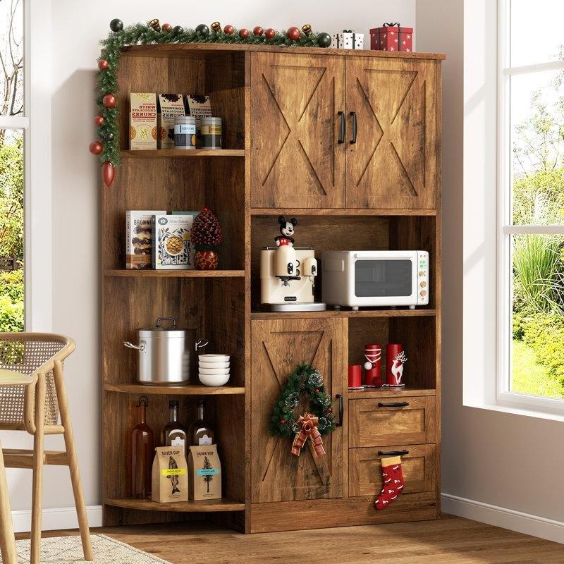 Kahverengi Ahşap Çok Amaçlı Dolap 154x104x35 cm - 92848