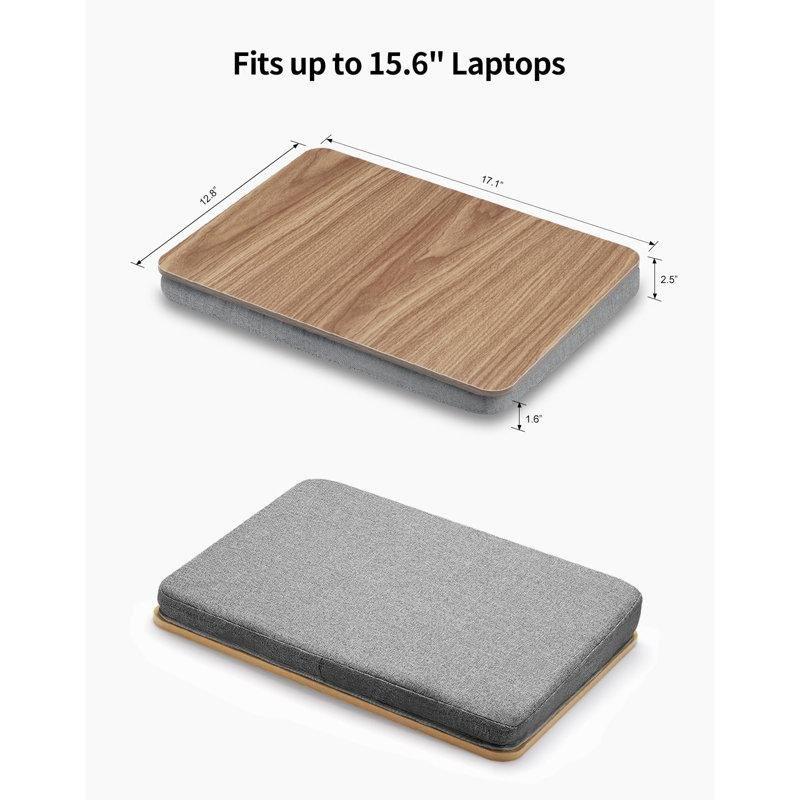 Kahverengi Ahşap Minderli Yükseklik Ayarlı Laptop Sehpası-60x45 cm - 113226