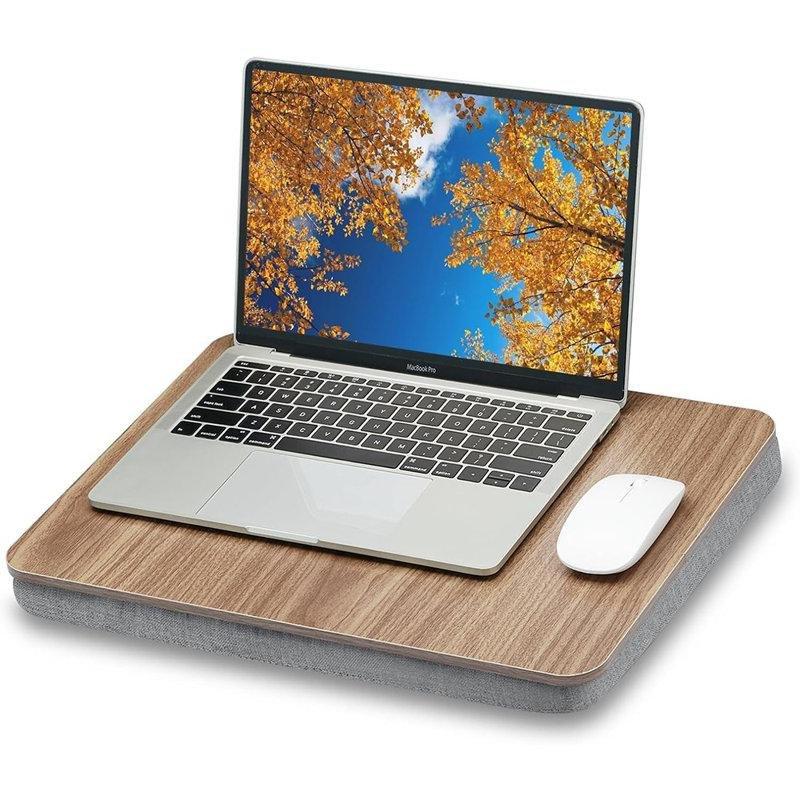 Kahverengi Ahşap Minderli Yükseklik Ayarlı Laptop Sehpası-60x45 cm - 113226