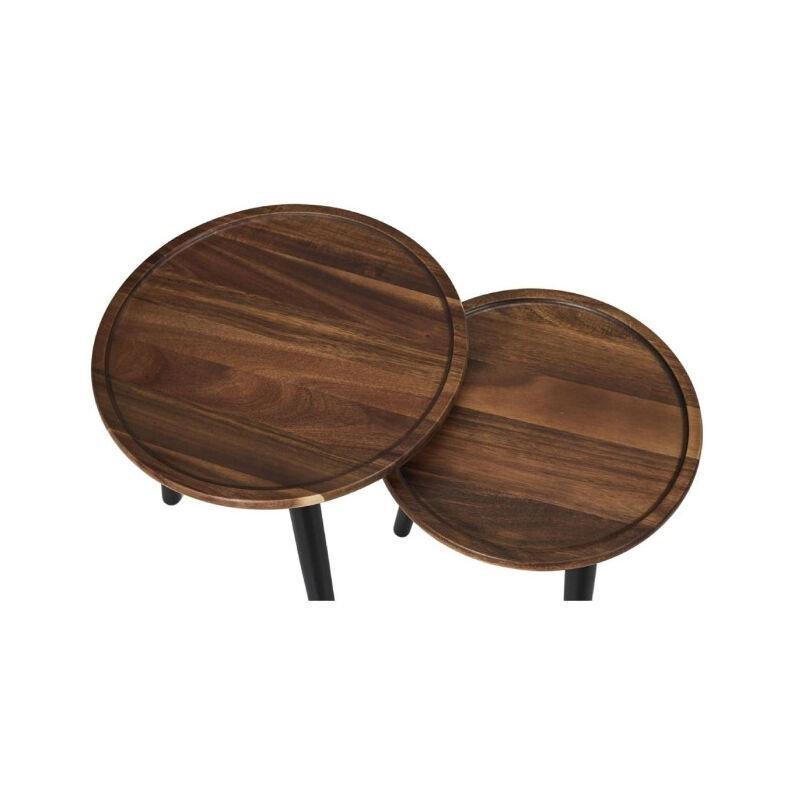Kahverengi Akasya Zigon Sehpa 38 cm - 106870