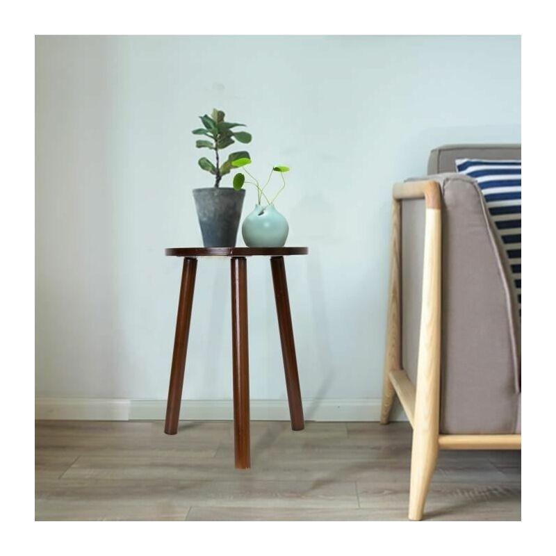 Kahverengi Bambu Hafif Dayanıklı Mantar Yan Sehpa-31x31x42 cm - 112734