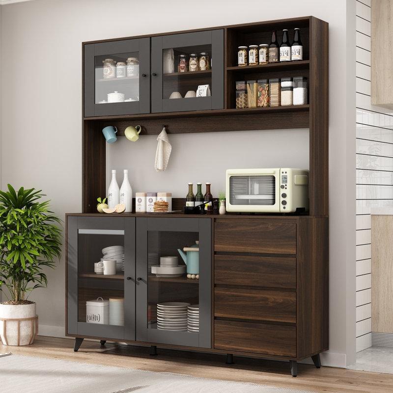 Kahverengi Camlı Çok Amaçlı Dolap 190x160x40 cm - 93001