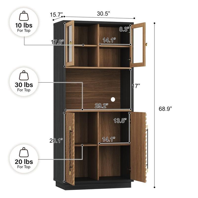 Kahverengi Ceviz Çok Amaçlı Dolap 175x77x40 cm - 92893