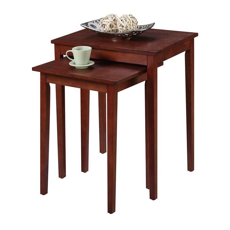 Kahverengi Endüstriyel Ahşap İkili Klasik Zigon Sehpa 67 cm - 108319