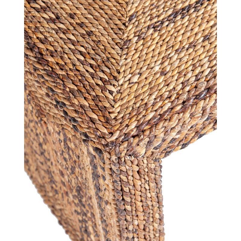 Kahverengi Hasır El Örgüsü Hasır Yan Sehpa-46x51x36 cm - 113019