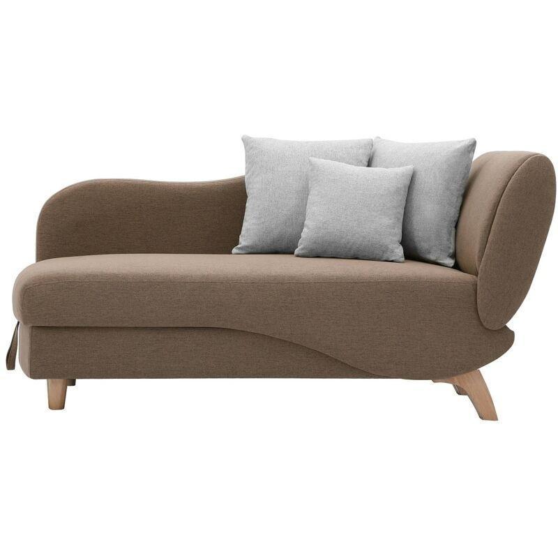 Kahverengi Kumaş Sol Köşe Açılır Dinlenme Koltuğu Sandıklı 160x80x81 cm - 109103