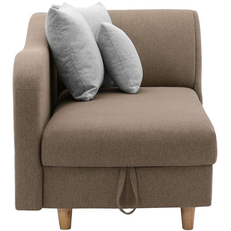 Kahverengi Kumaş Sol Köşe Açılır Dinlenme Koltuğu Sandıklı 160x80x81 cm - 109103