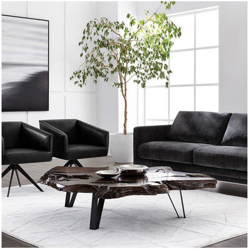 Kahverengi Masif Ağaç Kütük Orta Sehpa 152x114x38 cm - 105298