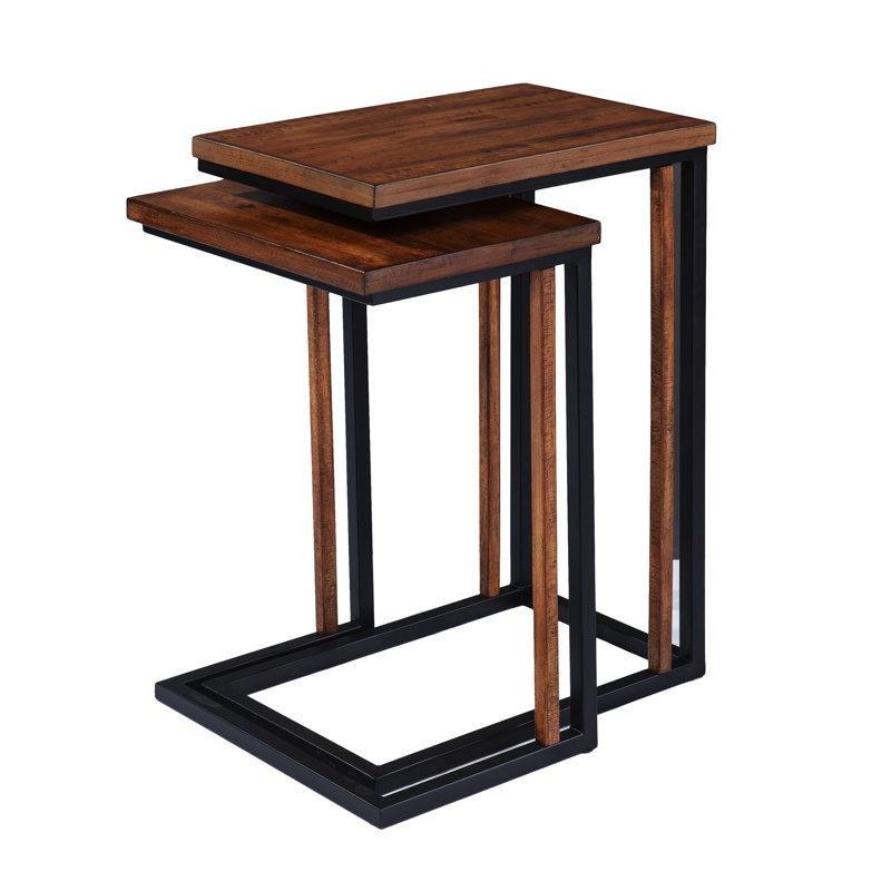 Kahverengi Masif Ahşap C Zigon Sehpa 63x47x39 cm - 108175