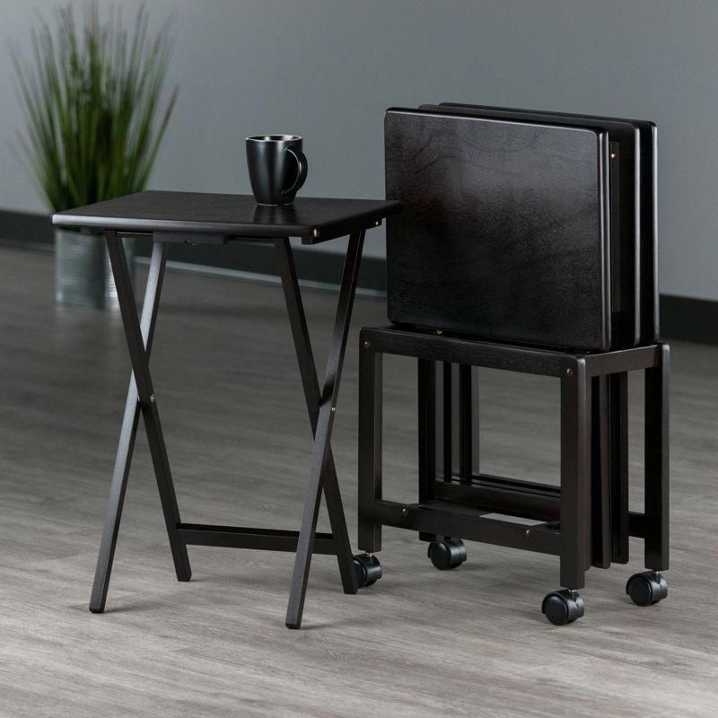 Kahverengi Masif Ahşap Çanta Zigon Sehpa 37 x 48 cm 5 Parça - 108769