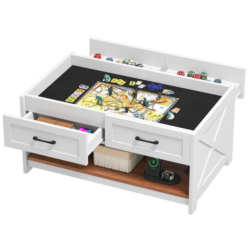 Kahverengi Masif Ahşap Çok Amaçlı Akıllı Sehpa 97 cm x 39 cm x 23 cm - 101145