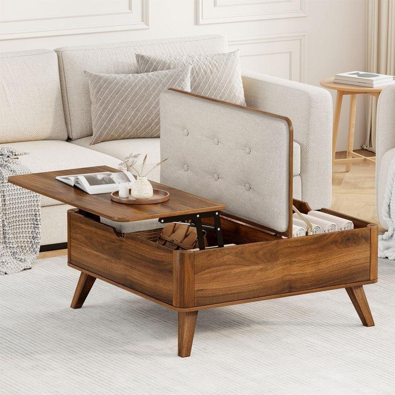 Kahverengi Masif Ahşap Kaldırmalı Orta Sehpa 76 cm - 104854