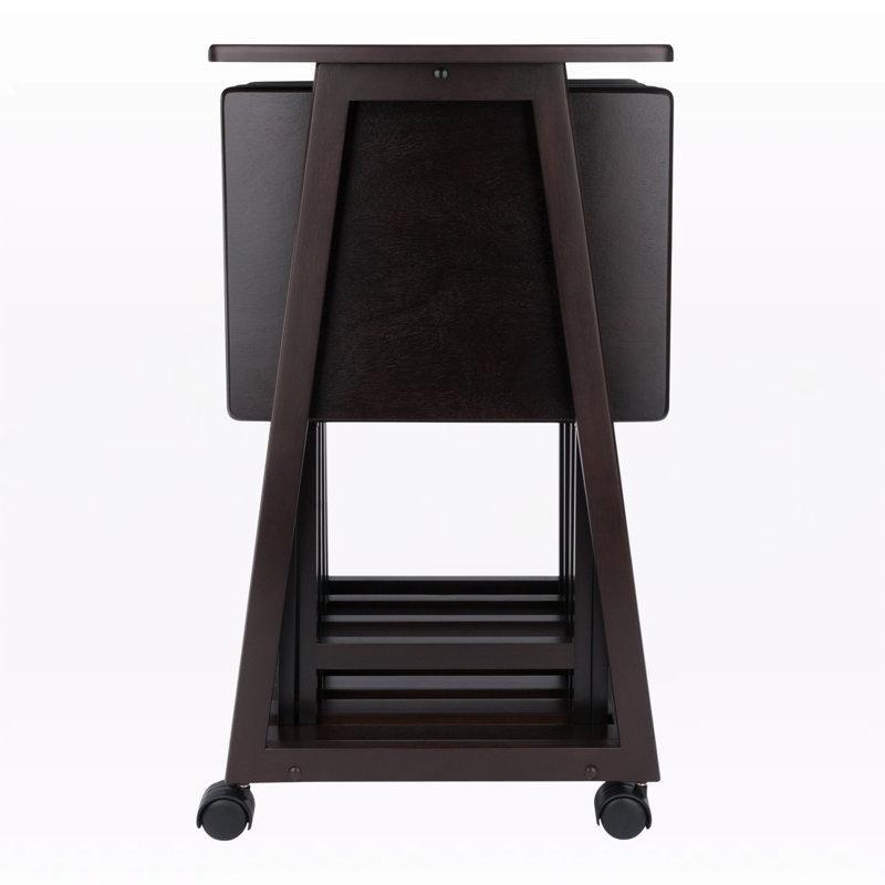 Kahverengi Masif Ahşap Katlanır Çantalı Zigon Sehpa 48x37 cm - 108775