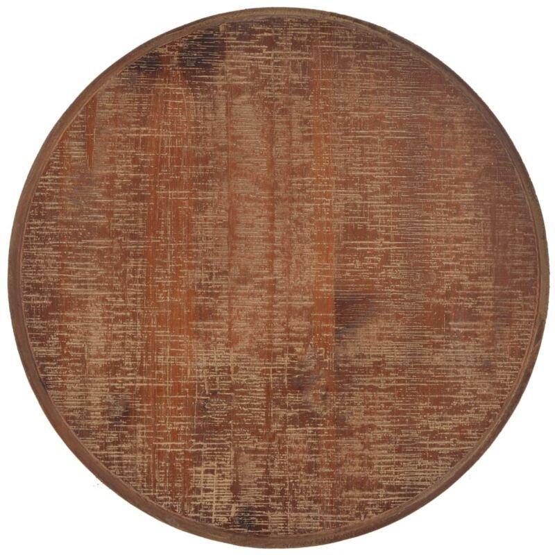 Kahverengi Masif Çam Ahşap Boyalı Bohem Yan Sehpa-40x64 cm - 111014