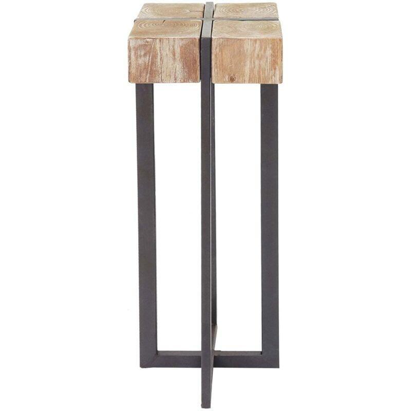 Kahverengi Masif Ladin Rustik Bohem Yan Sehpa-101x33x32 cm - 111146