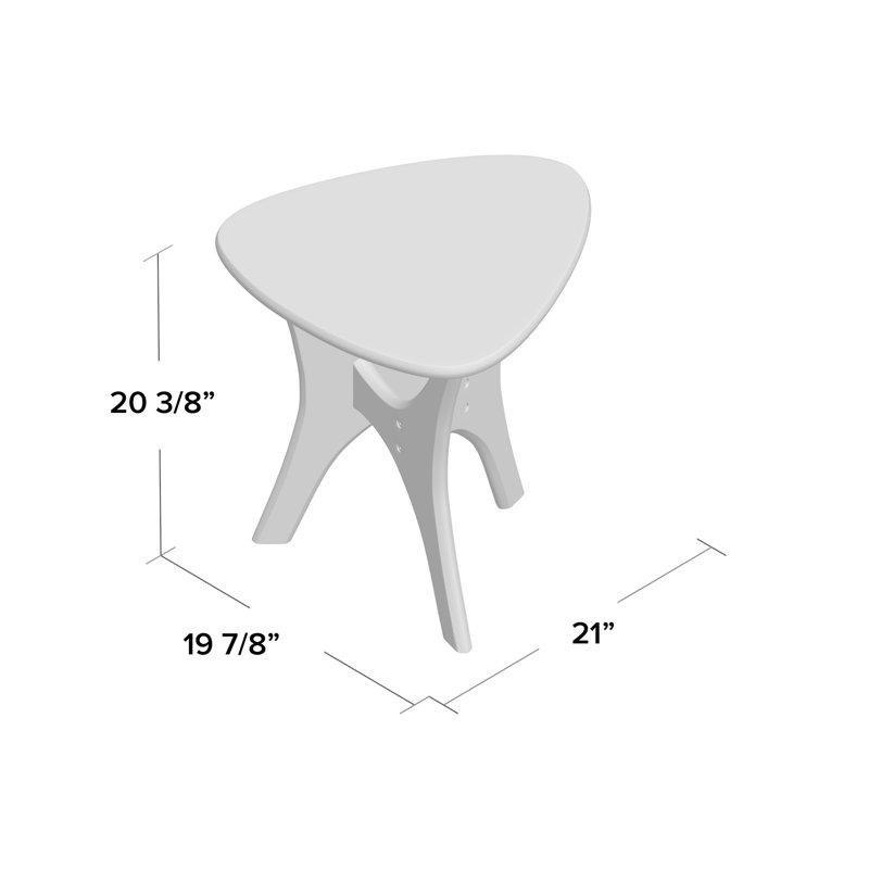Kahverengi MDF Ahşap Kaplama Üç Ayaklı Üçgen Yan Sehpa-53x54x51 cm - 113214