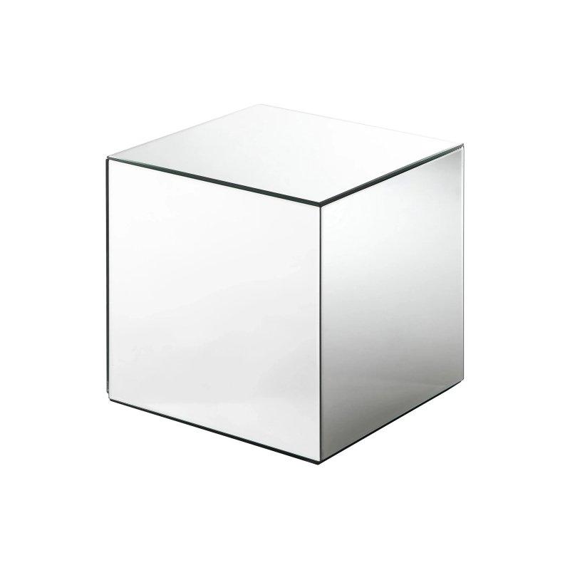 Kahverengi MDF Aynalı Tasarım Yan Sehpa-35x35x35 cm - 110246