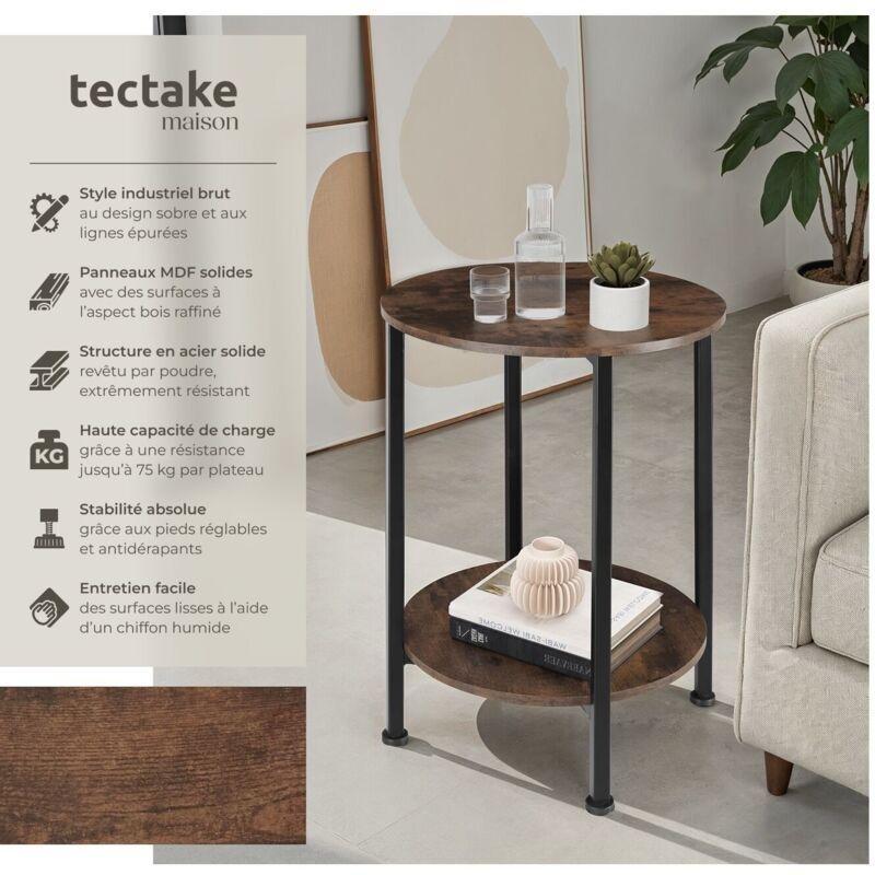 Kahverengi MDF Raflı Bohem Yan Sehpa-45x64 cm - 111031