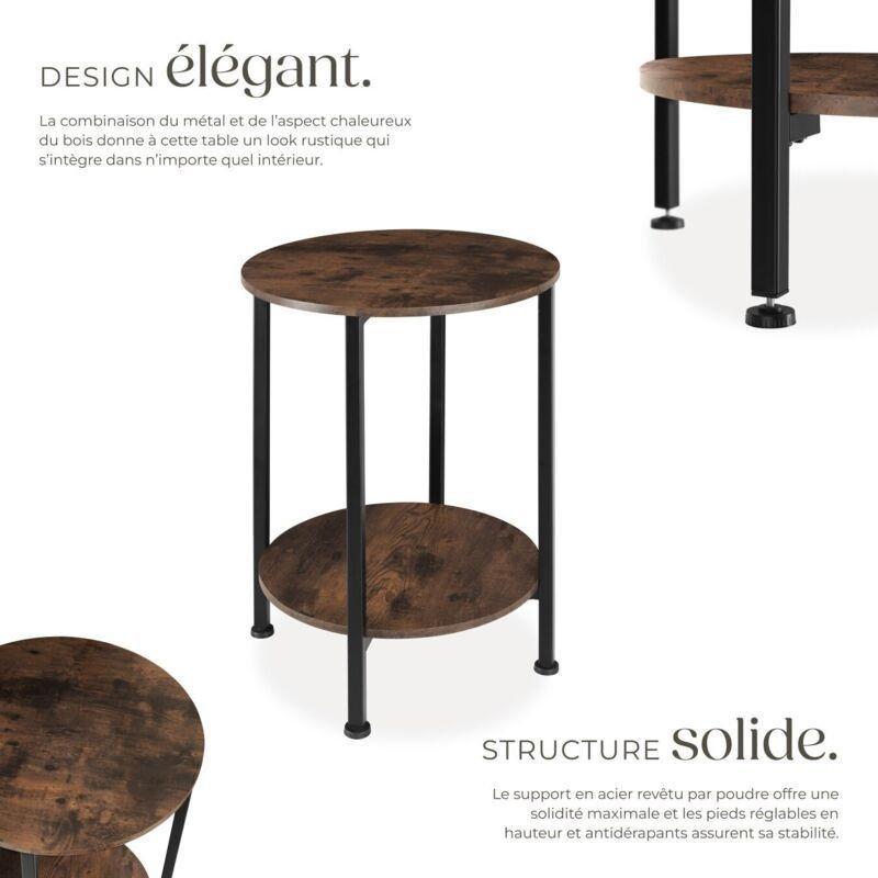 Kahverengi MDF Raflı Bohem Yan Sehpa-45x64 cm - 111031