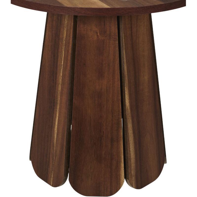 Kahverengi MDF Yuvarlak Ahşap Yan Sehpa-45x45x45 cm - 110551