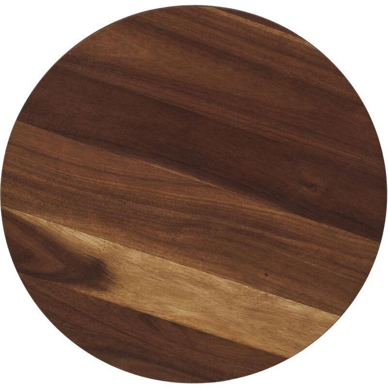 Kahverengi MDF Yuvarlak Ahşap Yan Sehpa-45x45x45 cm - 110551