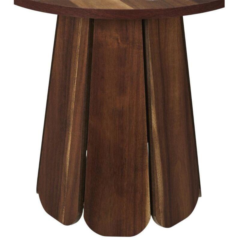 Kahverengi MDF Yuvarlak İskandinav Yan Sehpa-45x45x45 cm - 112406