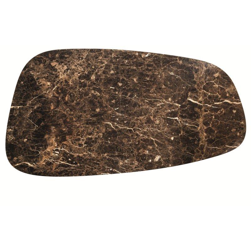 Kahverengi Mermer Masa 300x160 cm Ahşap Ayaklı - 92050