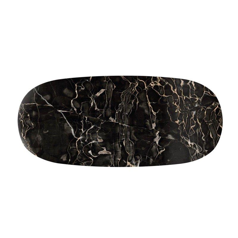 Kahverengi Mermer Oval Masa 220x121 cm - 91819