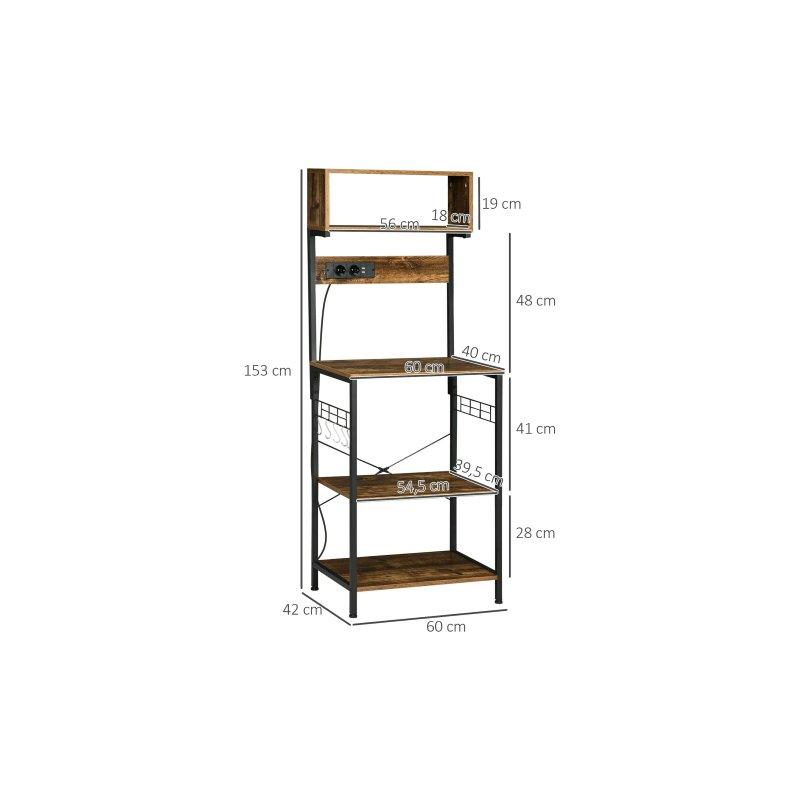 Kahverengi Metal Çok Amaçlı Dolap 60x42x153 cm - 92425