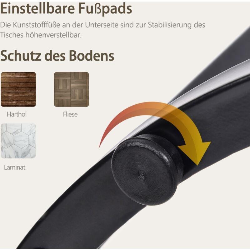 Kahverengi Metal MDF Yuvarlak Zigon Sehpa 71x71x50 cm - 107519