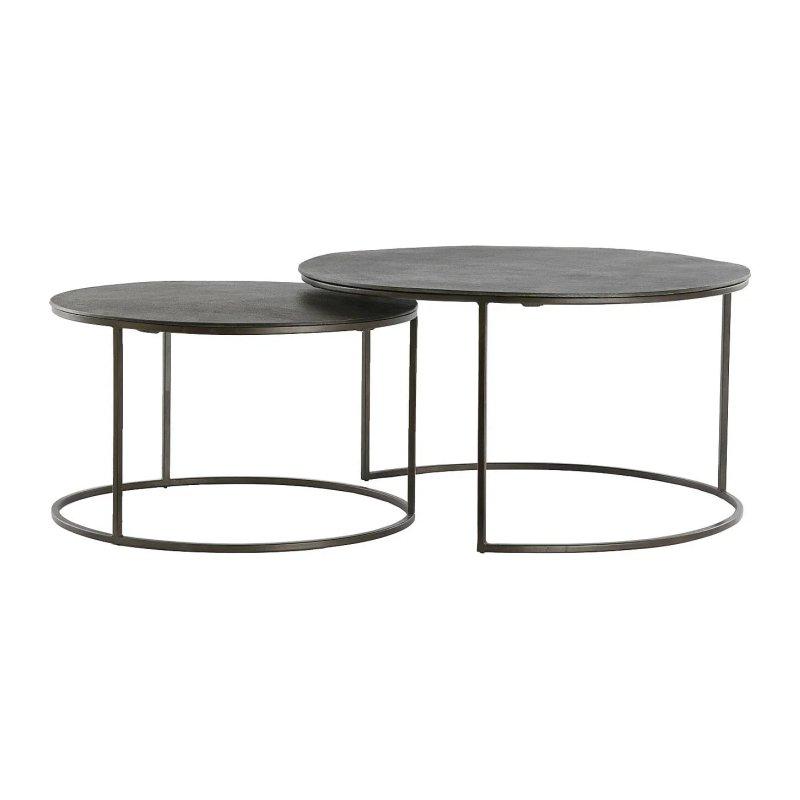 Kahverengi Metal Yuvarlak Zigon Sehpa 76 cm - 106468