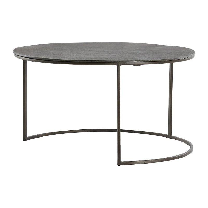 Kahverengi Metal Yuvarlak Zigon Sehpa 76 cm - 106468