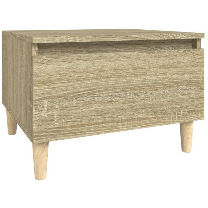 Kahverengi Mühendislik Ahşabı Çekmeceli İskandinav Yan Sehpa-50x46x35 cm - 112596