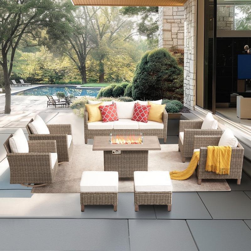 Kahverengi Propan Gazlı Şömineli Orta Sehpa 115x65x75 cm - 105715