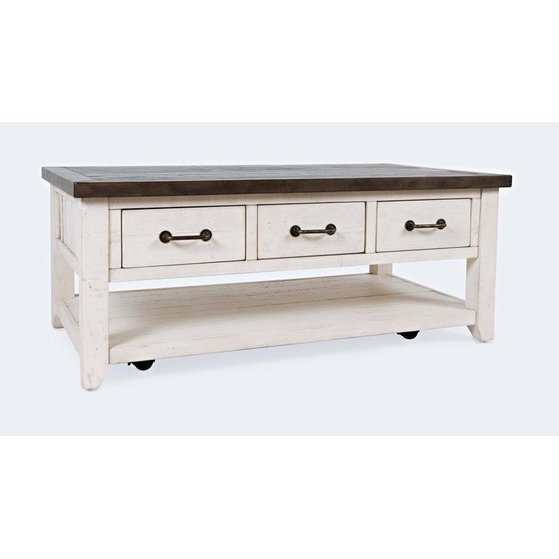 Karley Masif Ahşap ve Endüstriyel Ahşap Country Orta Sehpa 122x48x49 cm Kahverengi - 104962
