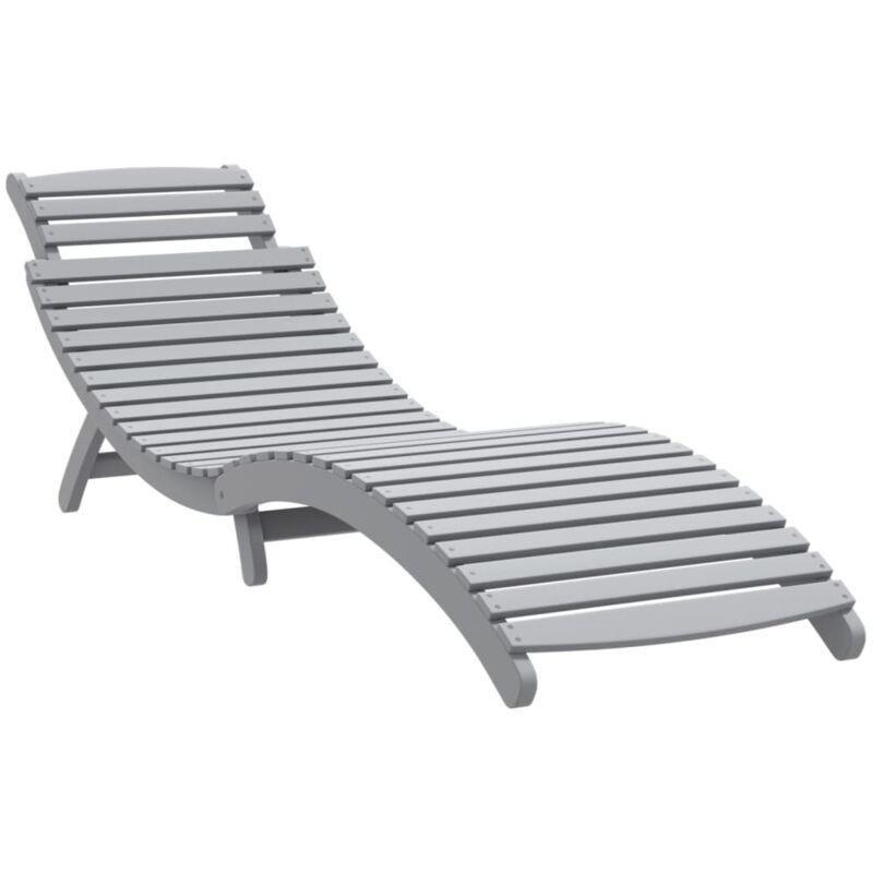 Katlanabilir Gri Akasya Ağacı Dinlenme Koltuğu 184x55x64 cm - 109248