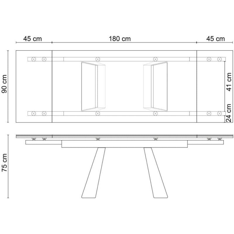 Kavisli Metal Ayaklı Açılır Porselen Masa - 89920