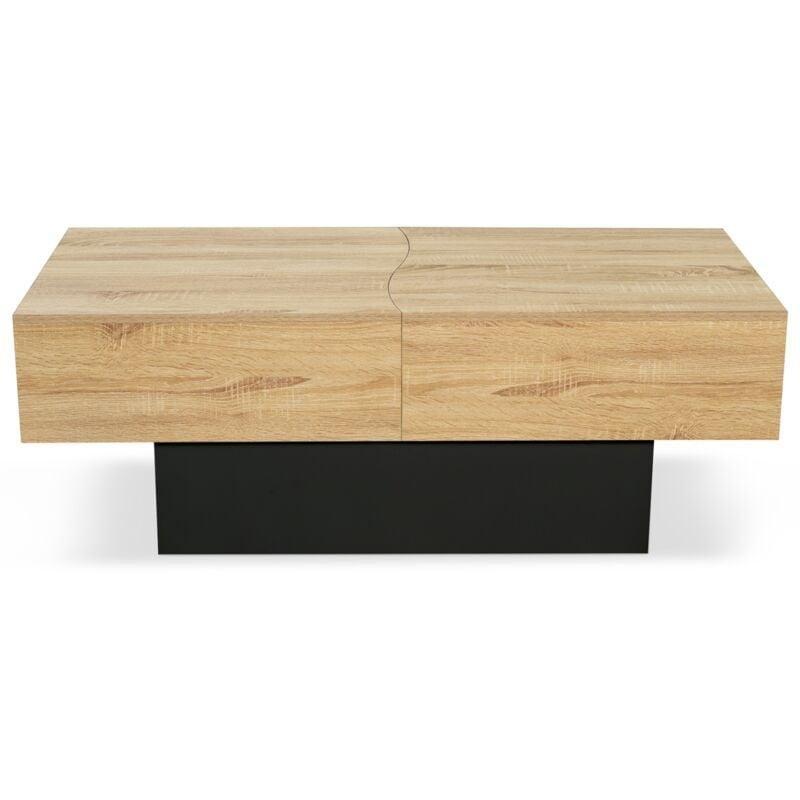 Kaydırmalı Ahşap Orta Sehpa 120-171 cm Doğal Ahşap Siyah - 103606