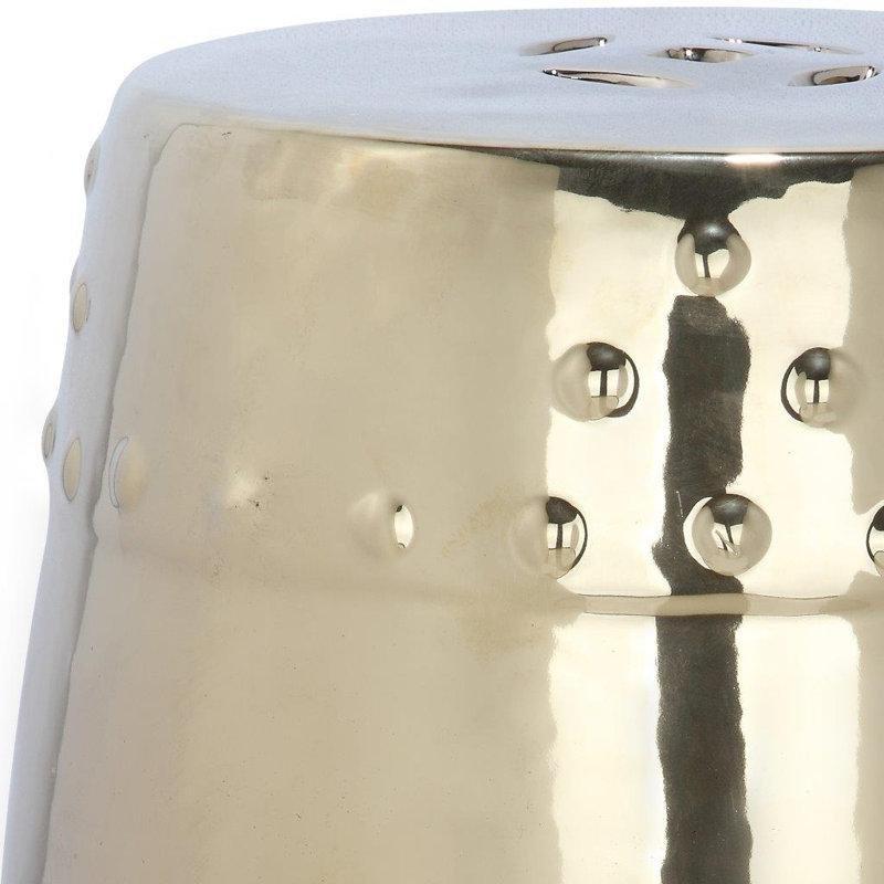 Kırık Beyaz Seramik Suya Dayanıklı Seramik Yan Sehpa-46x34x34 cm - 113490