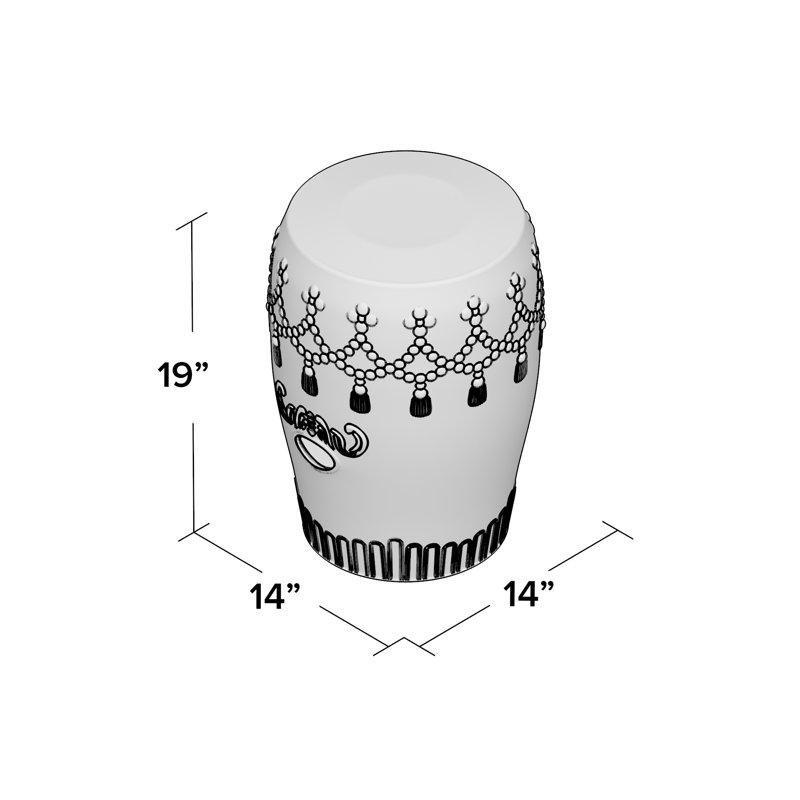 Kırmızı Seramik Suya Dayanıklı Seramik Yan Sehpa-49x36x36 cm - 113421