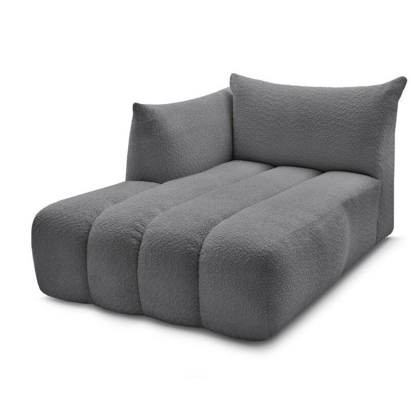 Koyu Gri Bouclette Kumaş Sol Köşe 1 Kişilik Modüler Dinlenme Koltuğu 83/151 x 112 x 90 cm - 109012