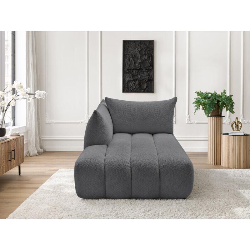 Koyu Gri Bouclette Kumaş Sol Köşe 1 Kişilik Modüler Dinlenme Koltuğu 83/151 x 112 x 90 cm - 109012