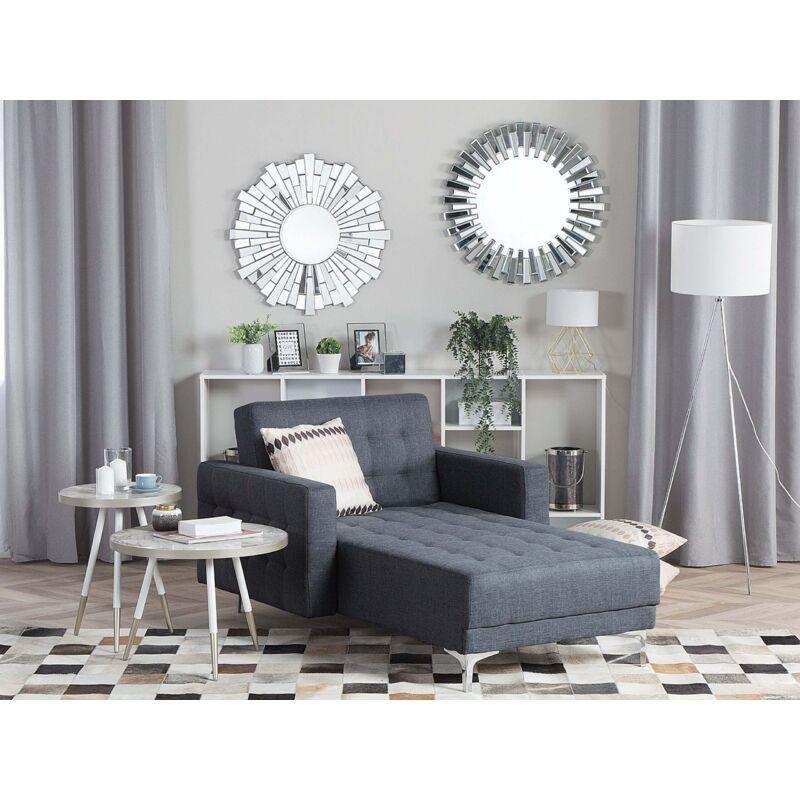 Koyu Gri Kadife Ayarlanabilir Sırtlı Modern Dinlenme Koltuğu 107x168x83 cm - 109016