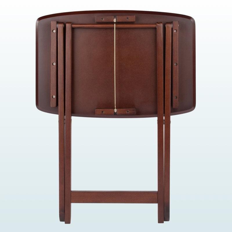 Koyu Kahverengi Katlanır Zigon Sehpa 54x38 cm Dikdörtgen 2'li Set - 108286