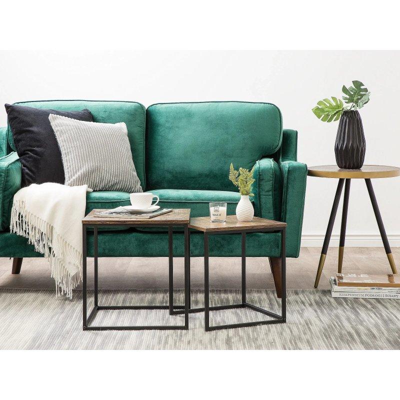 Koyu Kahverengi MDF Zigon Sehpa 40x40x42 cm ve 35x35x39 cm İkili Set - 106411