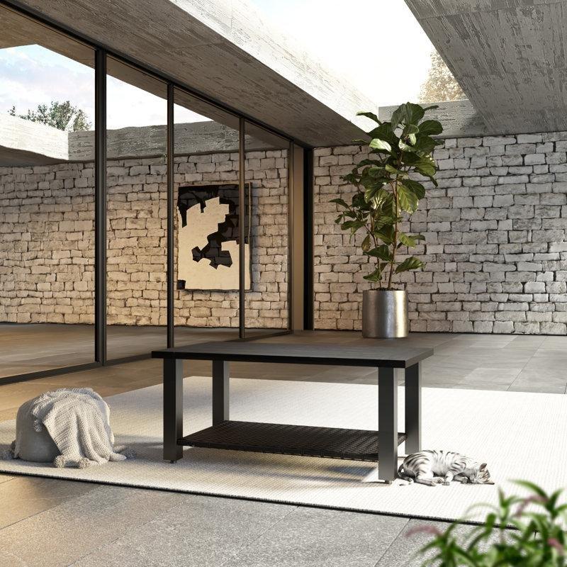 Koyu Kahverengi Metal Orta Sehpa 101 x 60 x 46 cm - 105805
