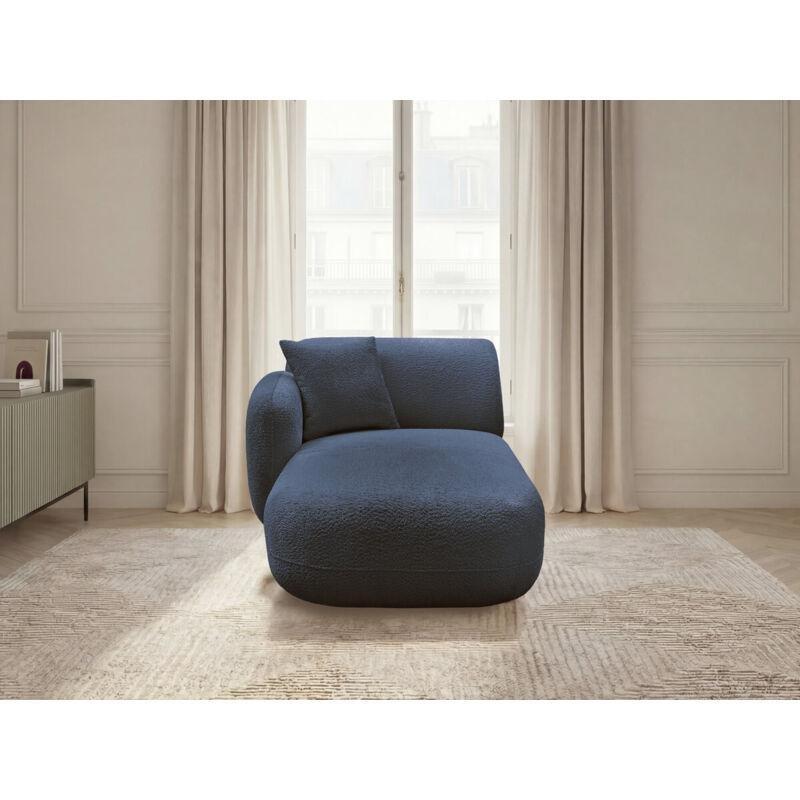 Koyu Mavi Chenille Kumaş Sol Kollu Modüler Dinlenme Koltuğu 104 x 163 x 74 cm - 108969