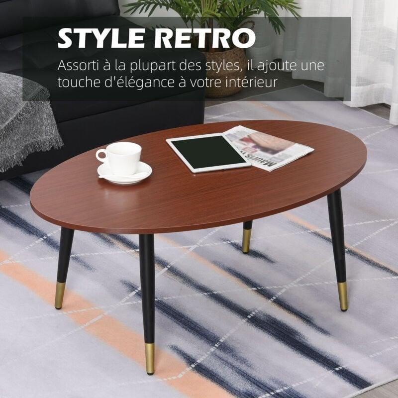 Koyu Teak Oval Orta Sehpa 100x60x42 cm - 102821