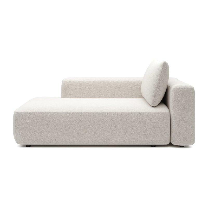 Krem Dokulu Kumaş Dinlenme Koltuğu Sağ Köşe Çıkarılabilir Sırt Kılıflı-185x119x84 cm - 110054